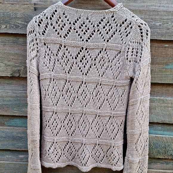 BCBG knit blazer cardigan sweater shawl jacket tan beige - Picture 2 of 5